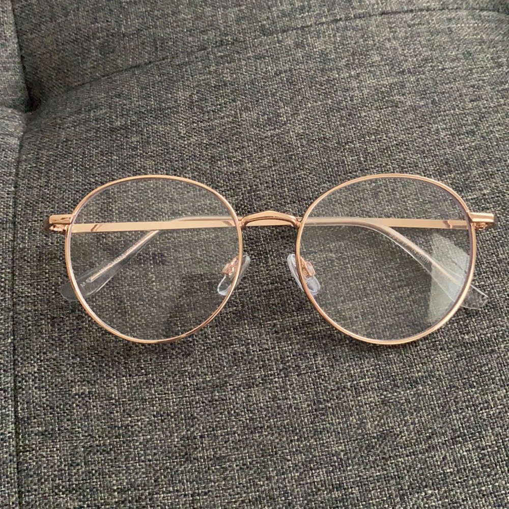 fake glasses with gold rim